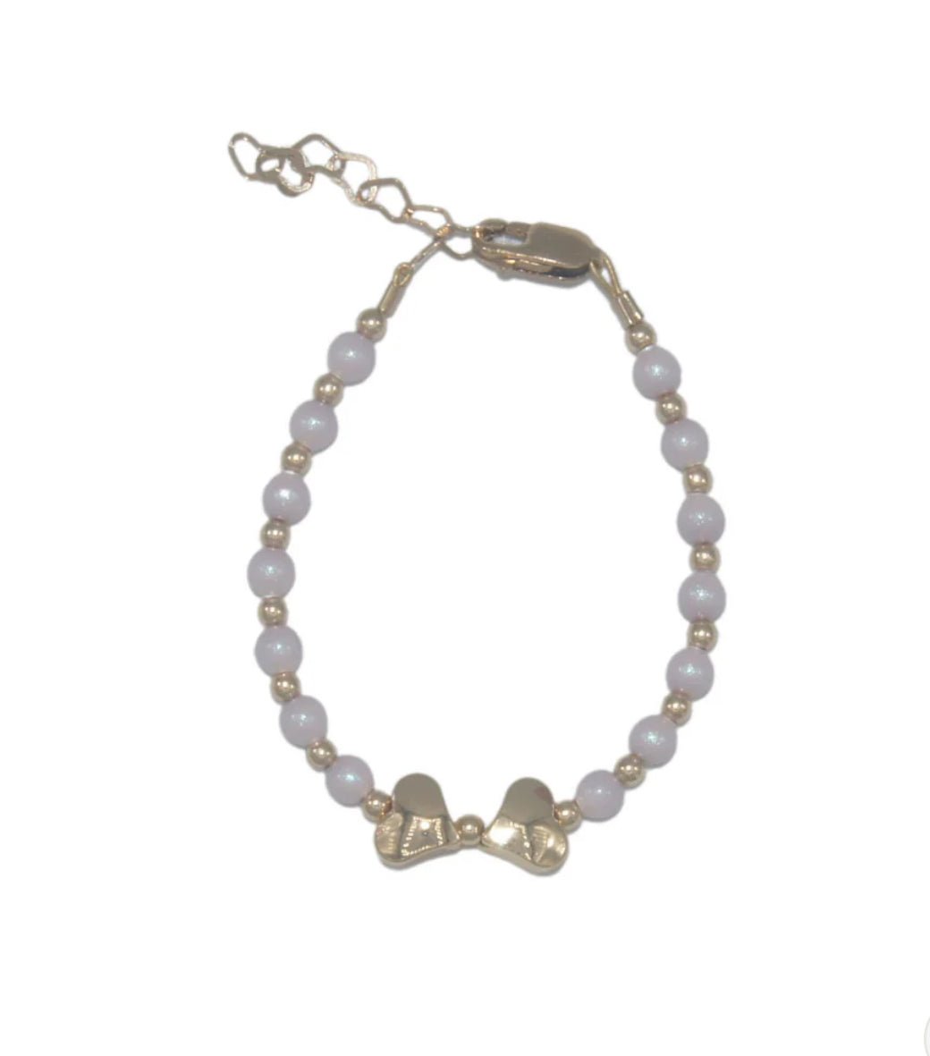 Lil Charms Dreamy Rose with Gold Bow Baby Bracelet - Blissful Bundlz