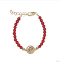 Lil Charms Red with Gold Round Heart Baby Bracelet - Blissful Bundlz