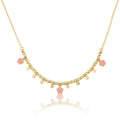 Little Miss Twin Stars - Bead & Disc Dangles Flowers Necklace - Jewelry