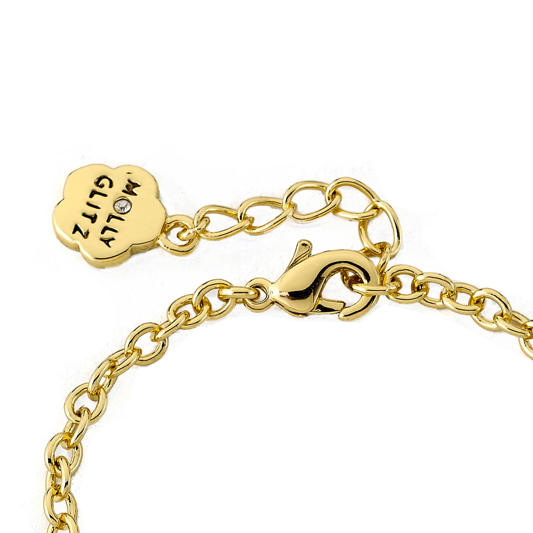 Little Miss Twin Stars - Crystal Heart Chain Bracelet - Jewelry