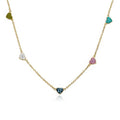 Little Miss Twin Stars - Crystal Hearts Chain Necklace: Multi - Jewelry