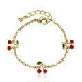 Little Miss Twin Stars - Enamel Cherries Bracelet - Jewelry