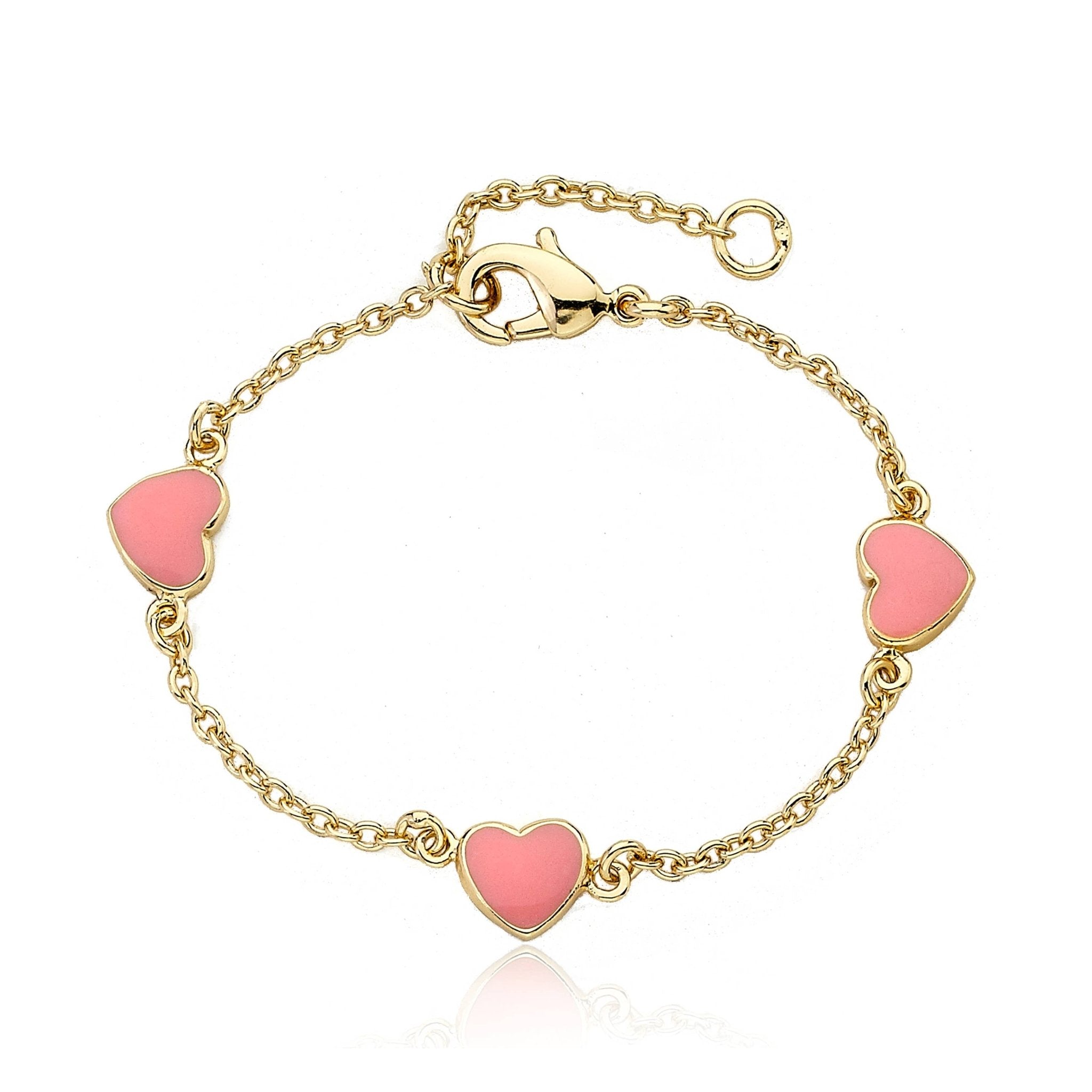 Little Miss Twin Stars - Enamel Heart Bracelet - Jewelry