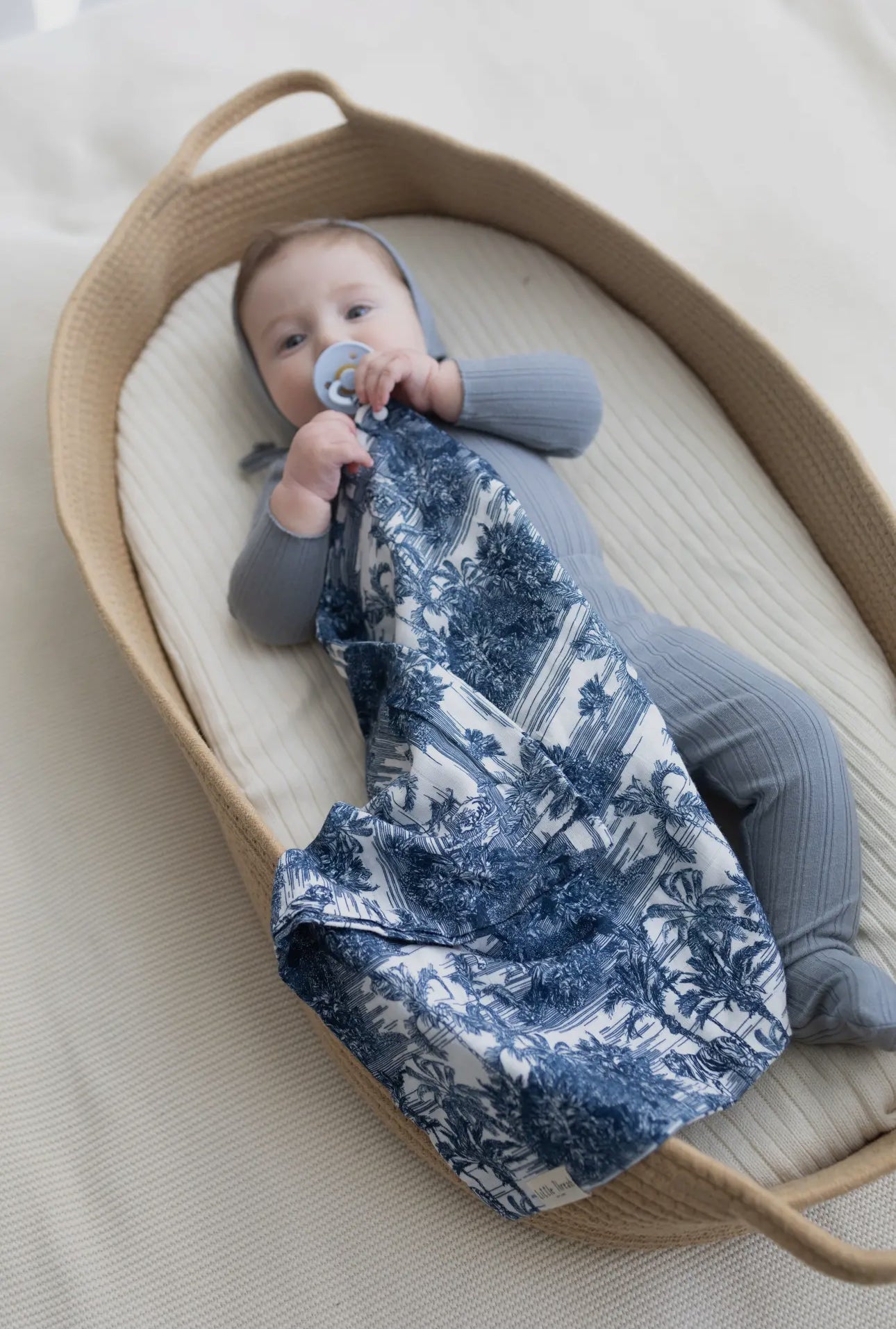 Little Threads Label Blue Jungle Toile Lovey - Blissful Bundlz