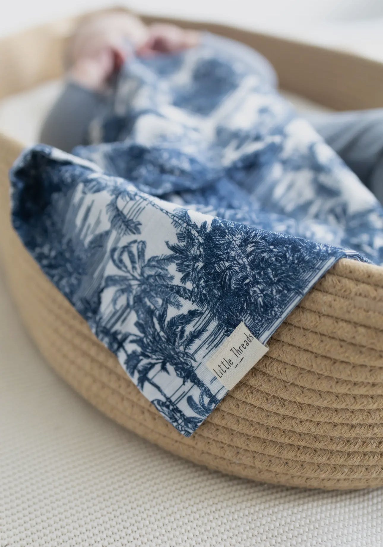 Little Threads Label Blue Jungle Toile Lovey - Blissful Bundlz