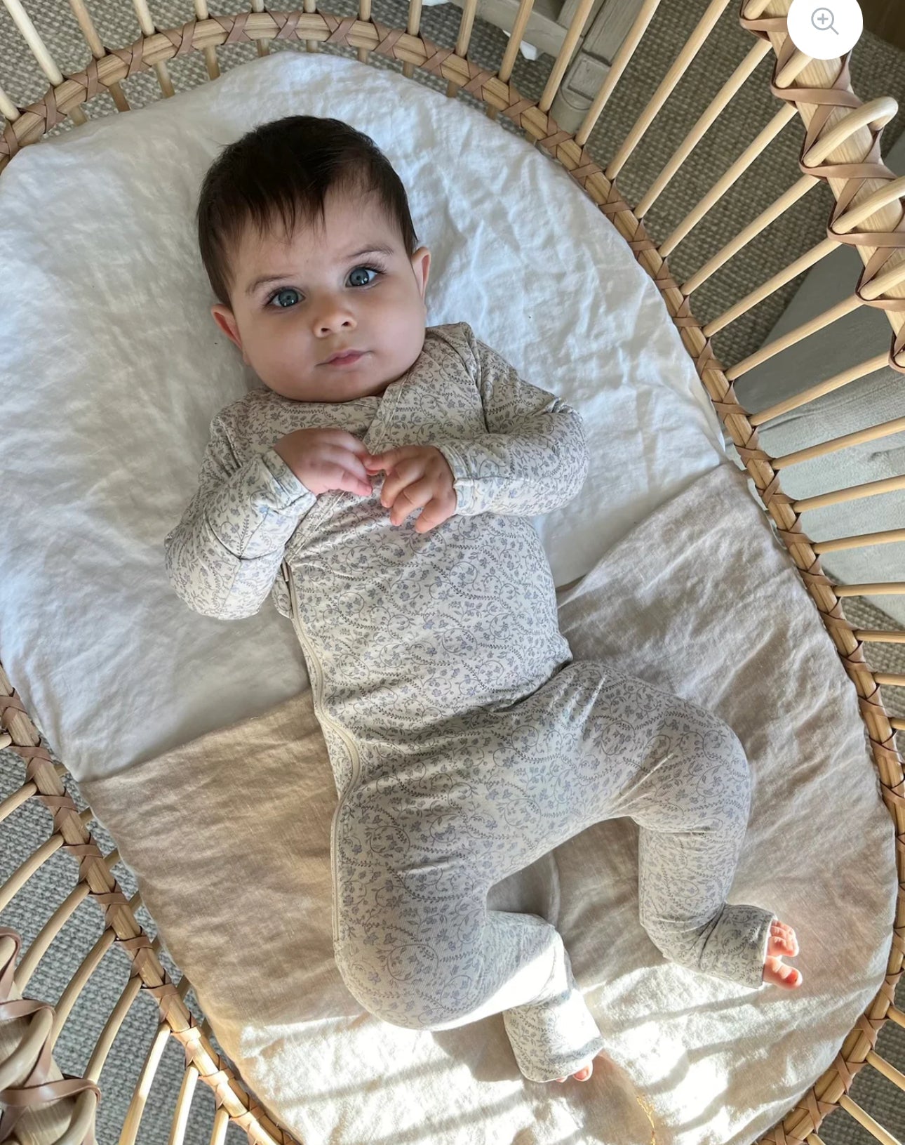 Little Threads Label - Bluebell Heirloom Vine Bamboo Wrap Footie - Footie