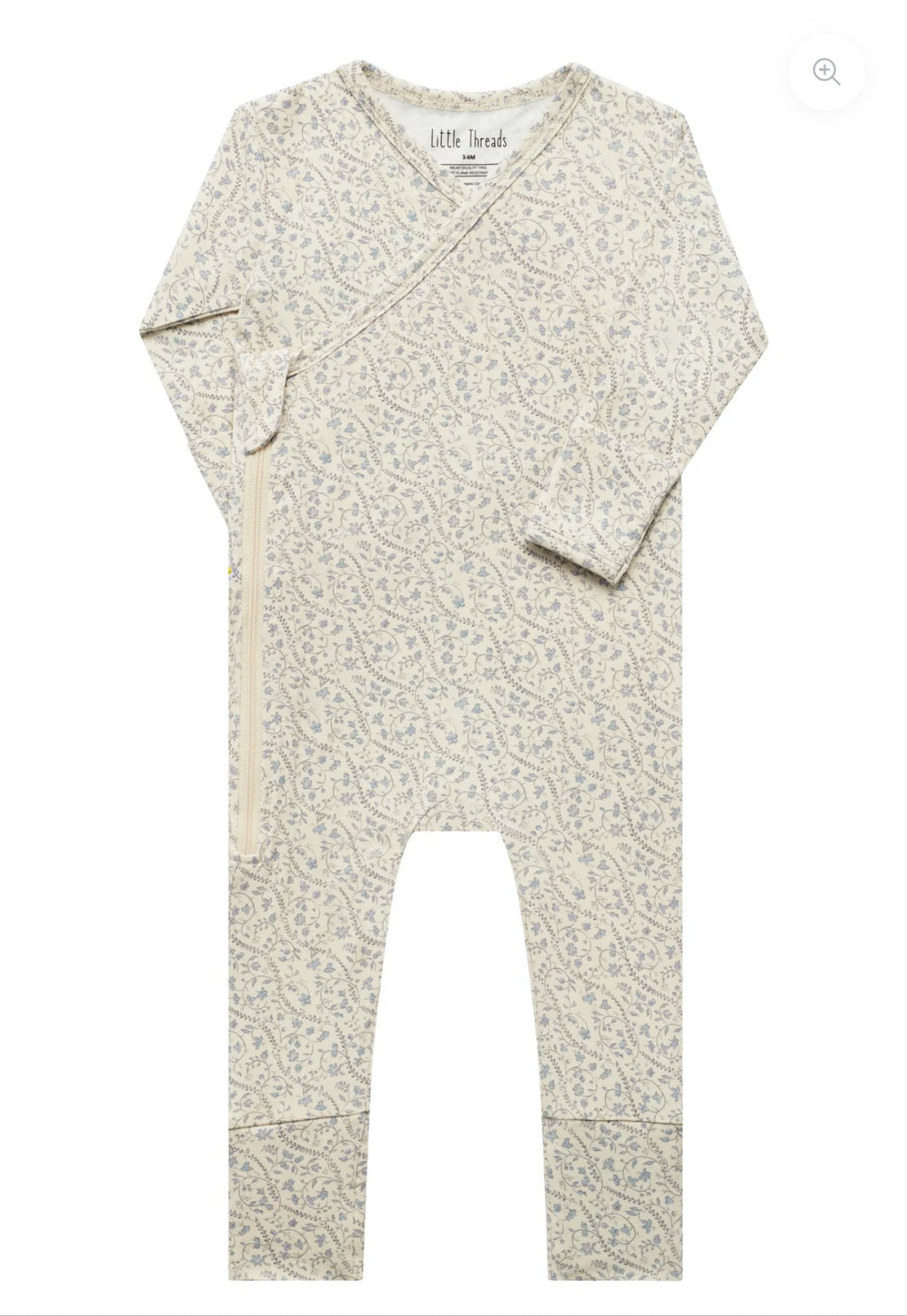 Little Threads Label - Bluebell Heirloom Vine Bamboo Wrap Footie - Footie