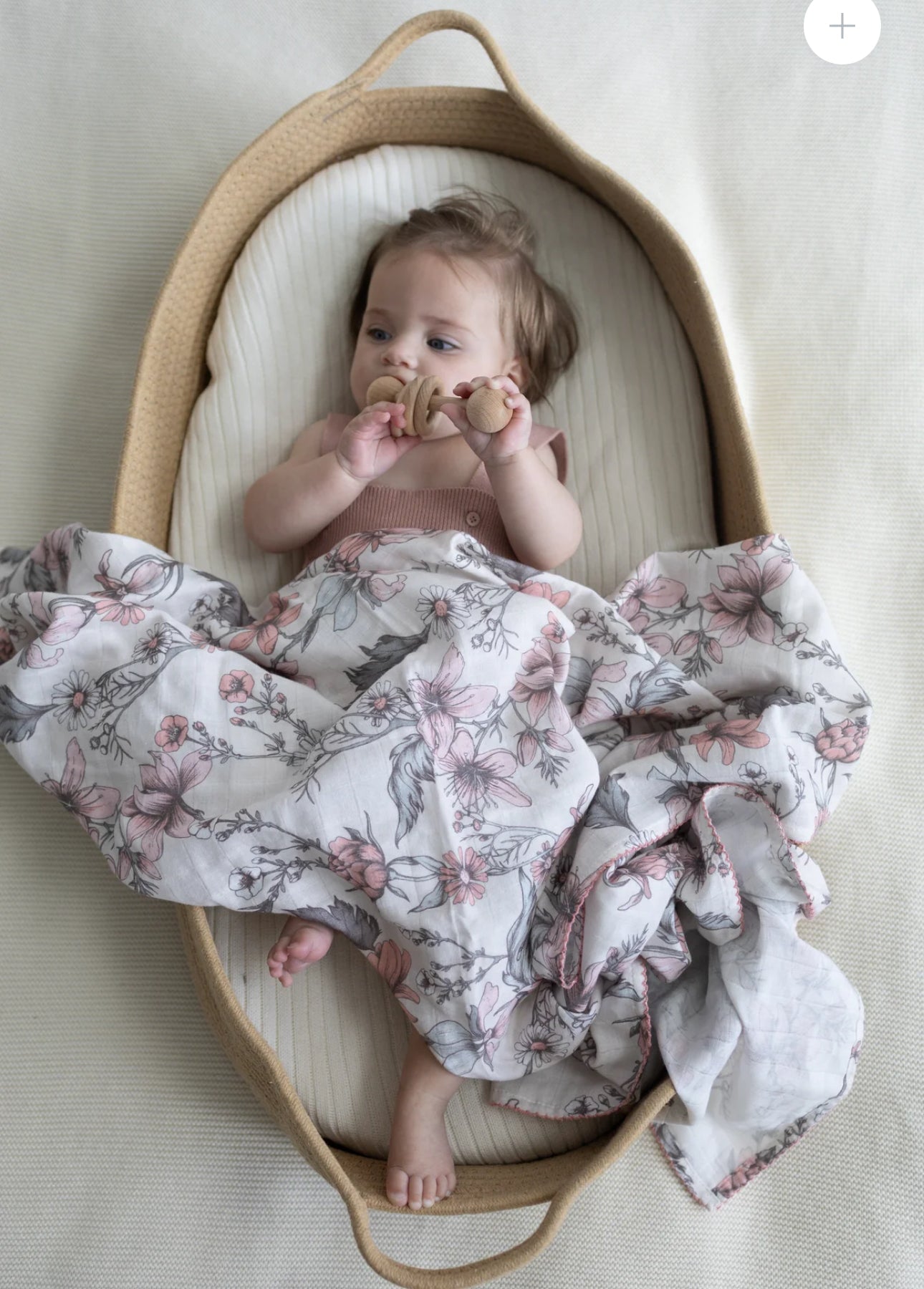 Little Threads Label Dreamy Floral Muslin Blanket - Blissful Bundlz