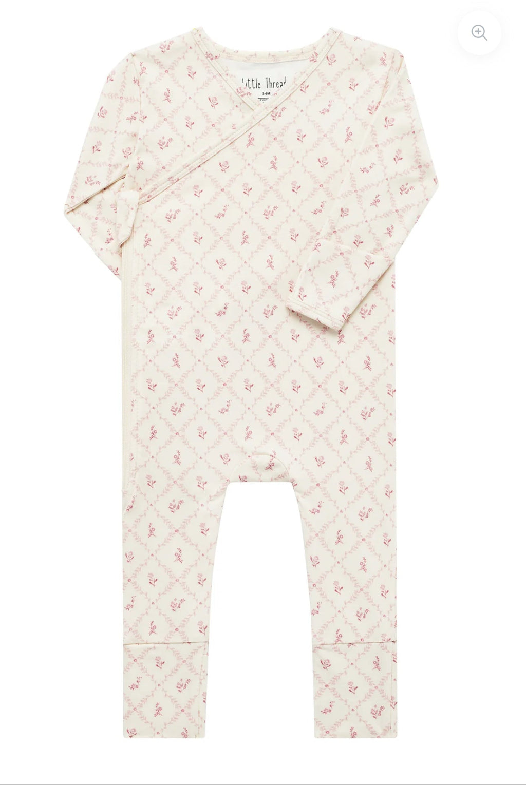 Little Threads Label - Mauve Lattice Bamboo Wrap Footie - Footie