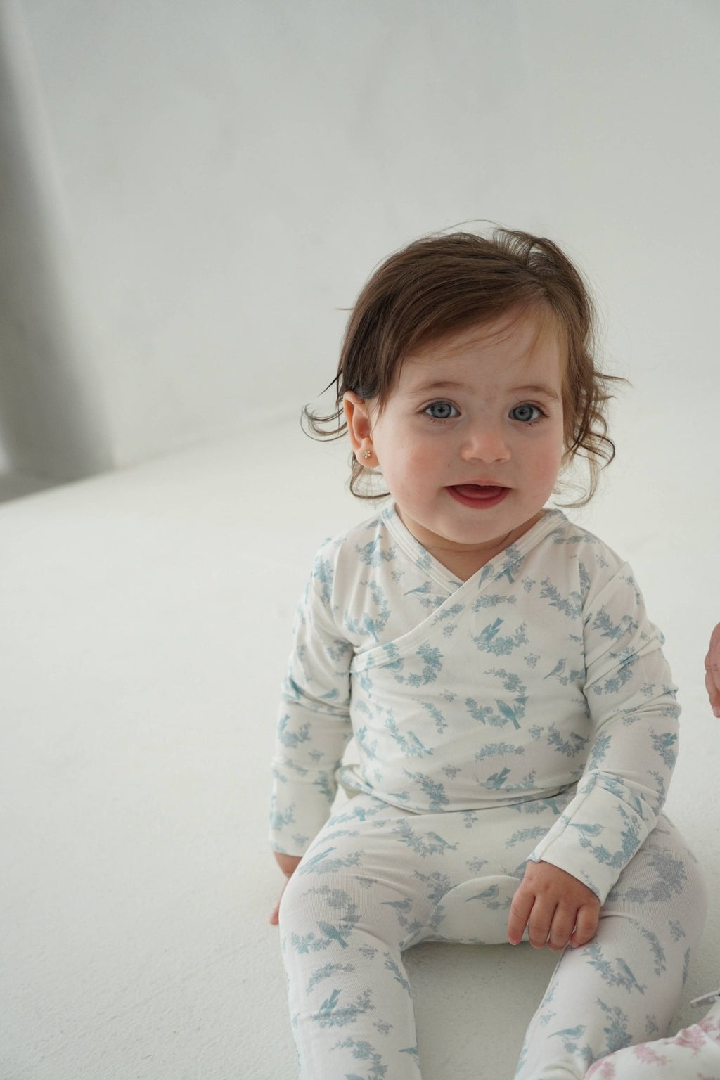 Little Threads - Little Blue Bird Bamboo Wrap Footie - Blissful Bundlz