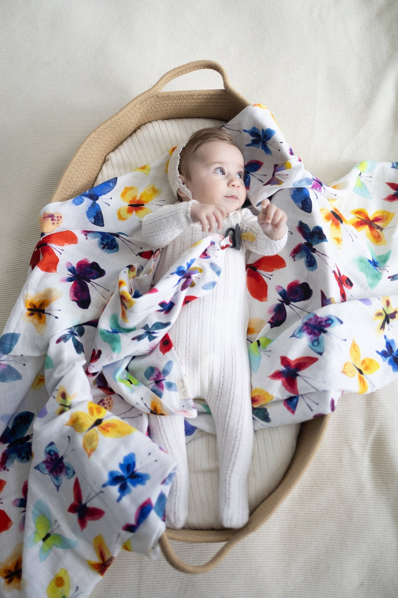 Little Threads - Vivid Butterfly Muslin Blanket - Blissful Bundlz