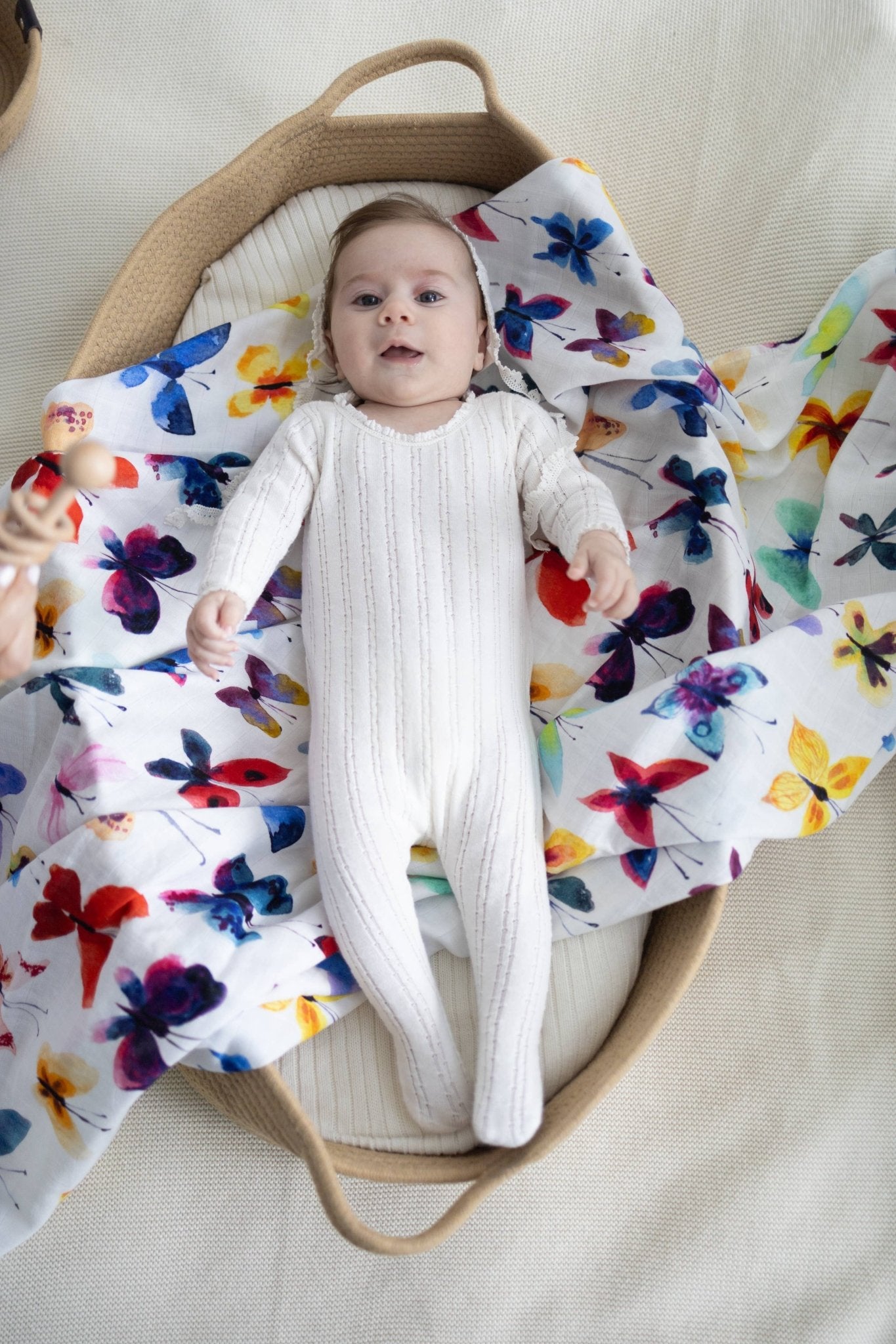 Little Threads - Vivid Butterfly Muslin Blanket - Blissful Bundlz