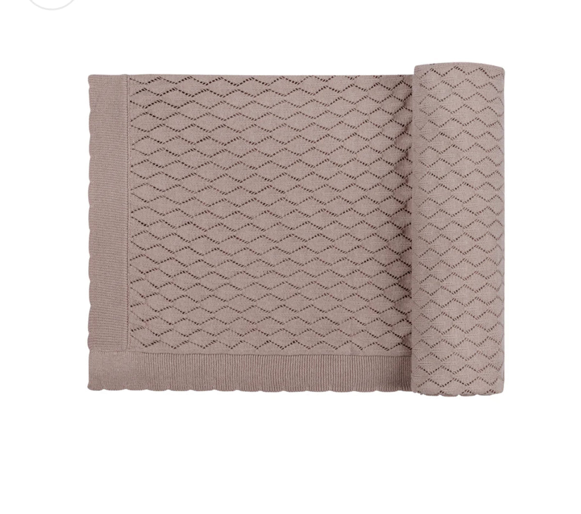 Looms Knits Stitch Collection - Diamond Pointelle Knit Blanket - Mauve - Blissful Bundlz