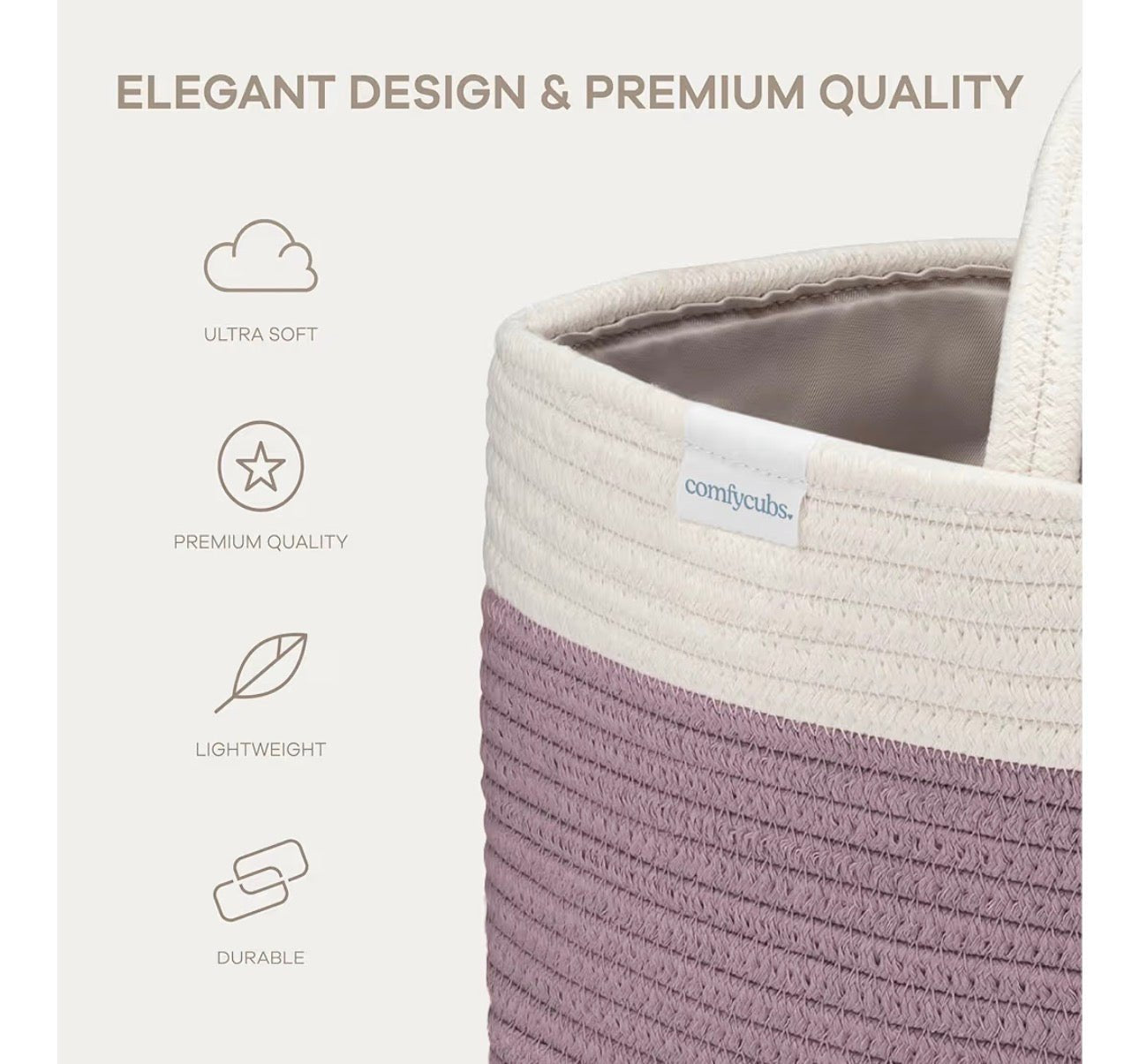 Mauve & White Rope Diaper Caddy - Caddy