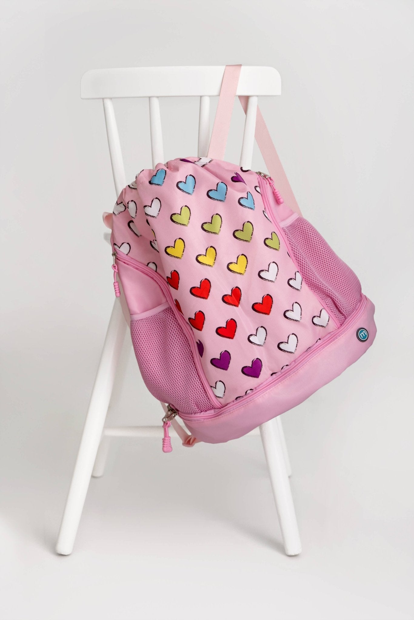MeMoi Girls Multicolor Hearts Camp Backpack Bag - Blissful Bundlz