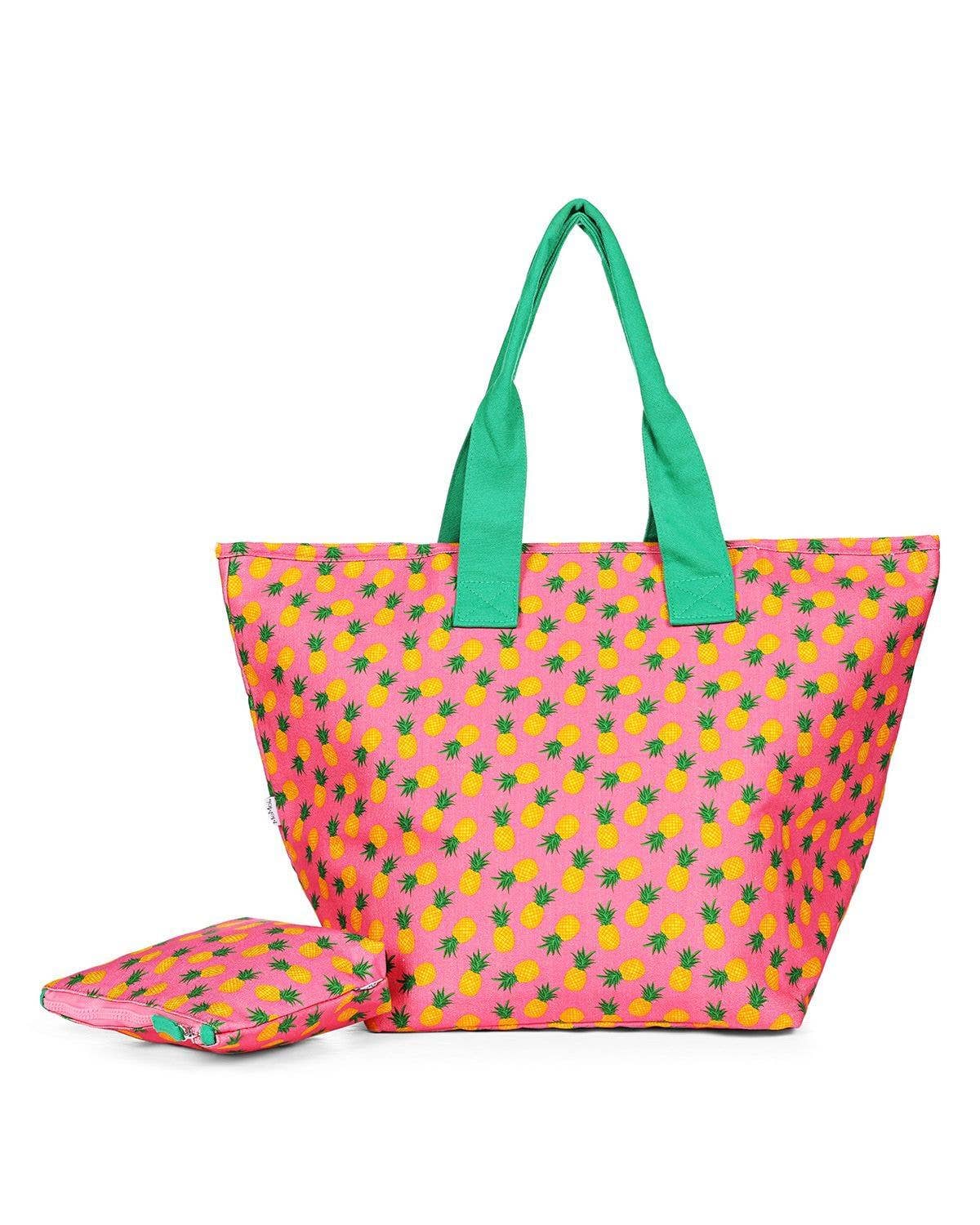 MeMoi Pineapple Makeup and Tote Bag Set - Blissful Bundlz