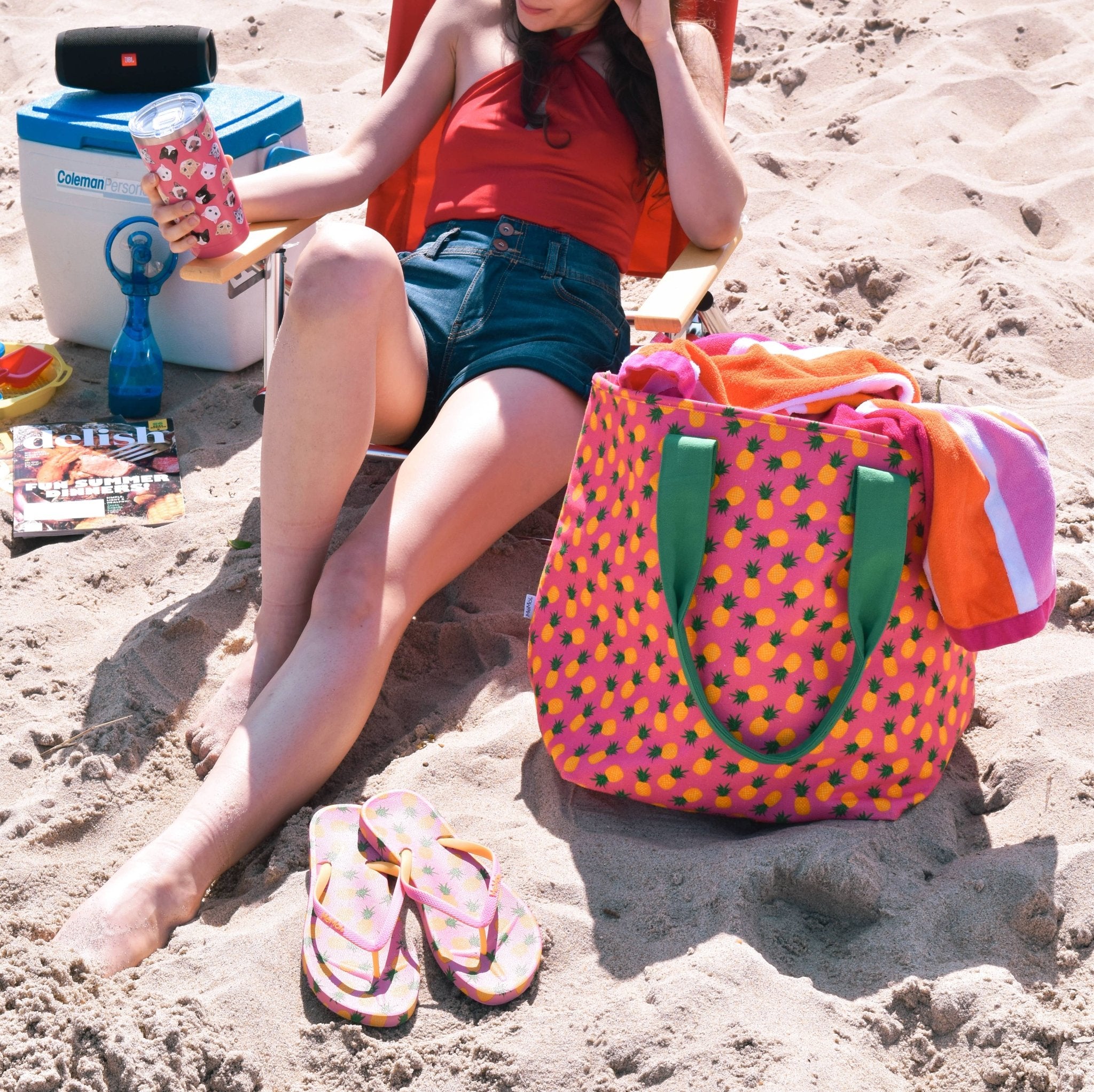 MeMoi Pineapple Makeup and Tote Bag Set - Blissful Bundlz