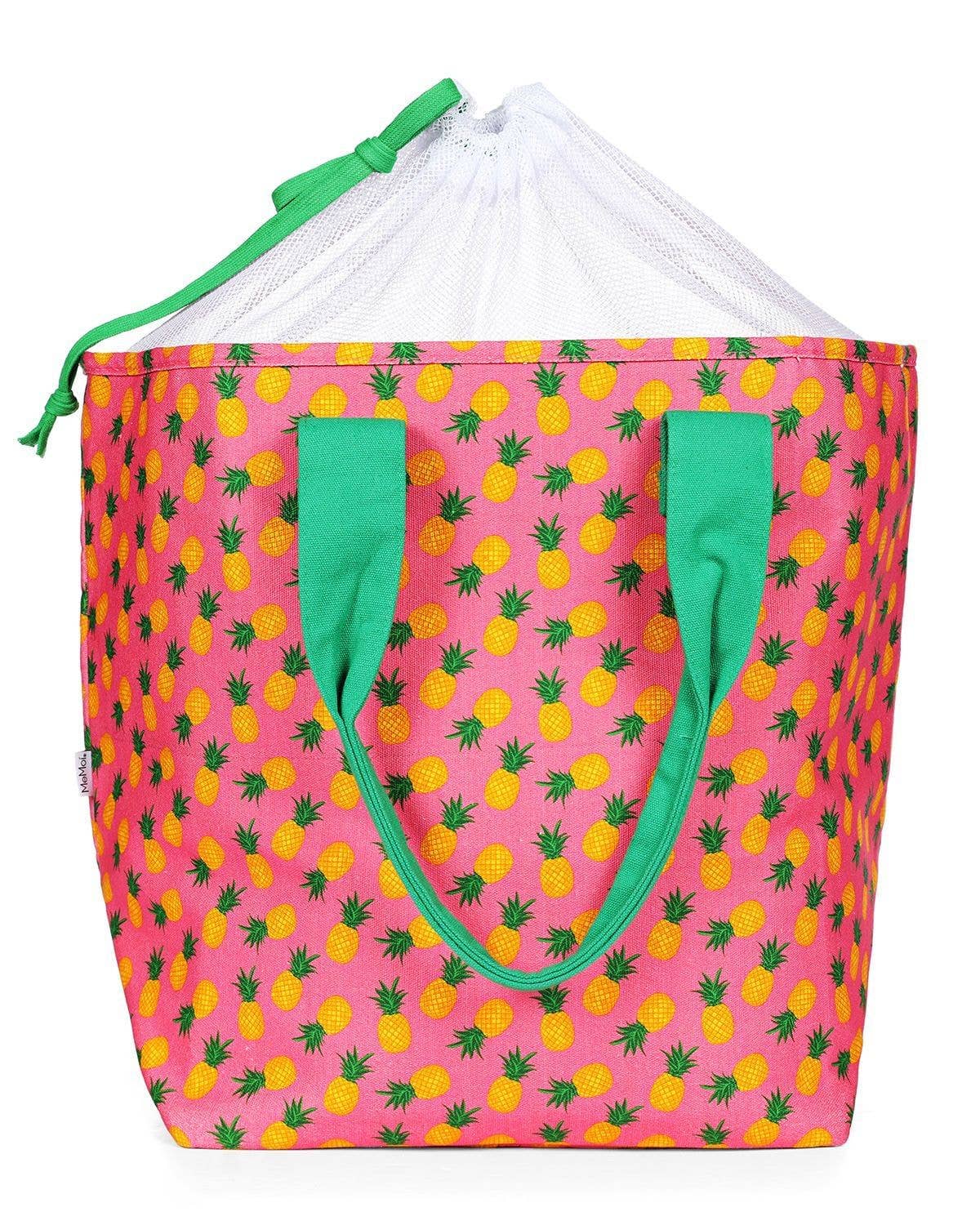 MeMoi Pineapple Makeup and Tote Bag Set - Blissful Bundlz