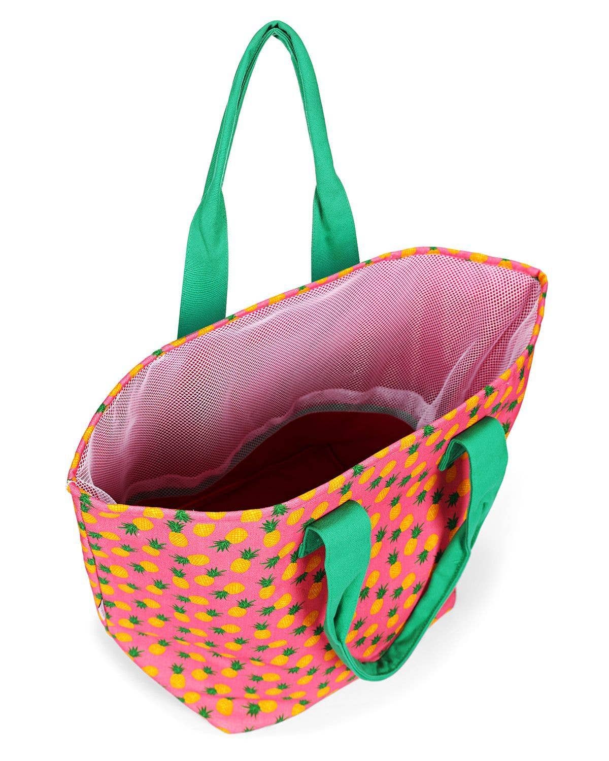 MeMoi Pineapple Makeup and Tote Bag Set - Blissful Bundlz