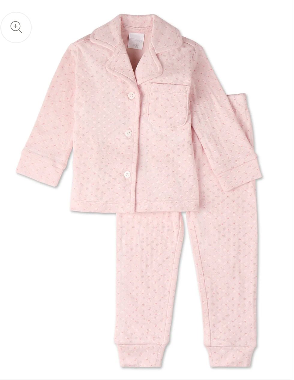 MiniMoí 2 Piece Girls Little Hearts Pointelle Pajama Set - Blissful Bundlz