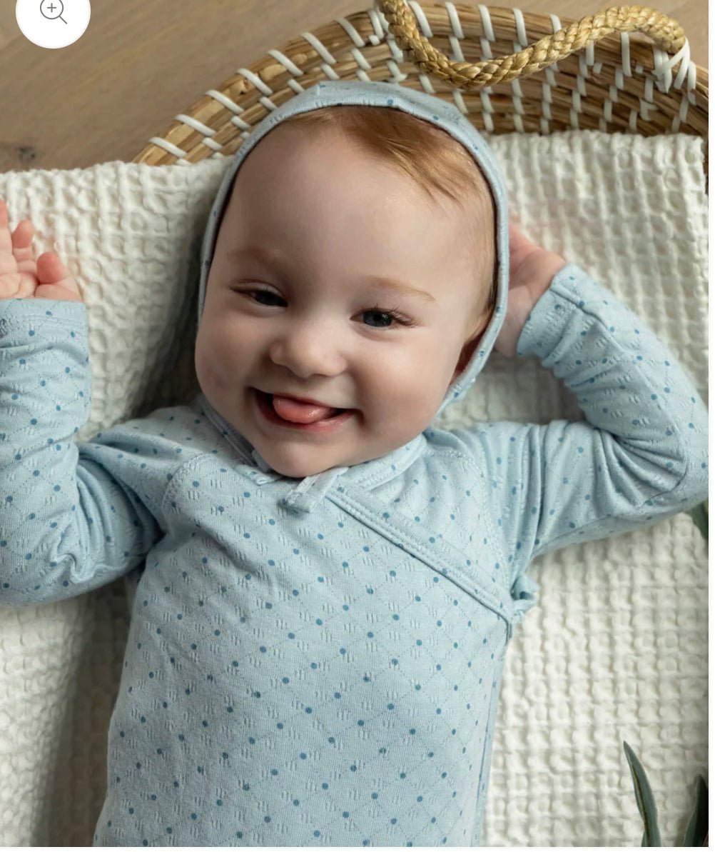 MiniMoí 3 Piece Boys Little Dots Pointelle Layette Footie Set - Blissful Bundlz