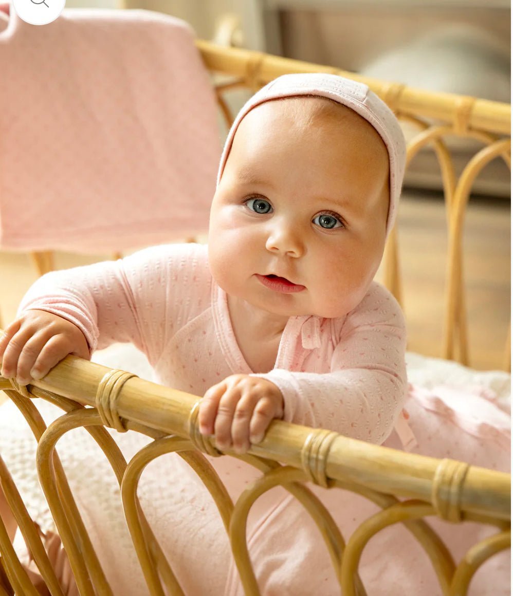 MiniMoí 3 Piece Girls Little Hearts Pointelle Layette Set - Blissful Bundlz