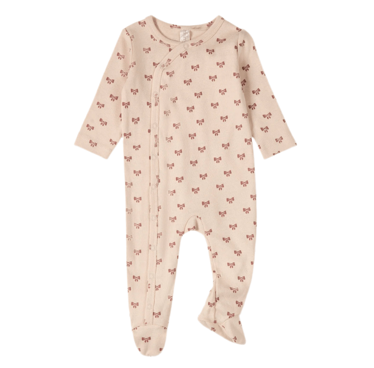 MiniMoí Girls Princess Bows Side Snap Cotton Blend Footie - Blissful Bundlz