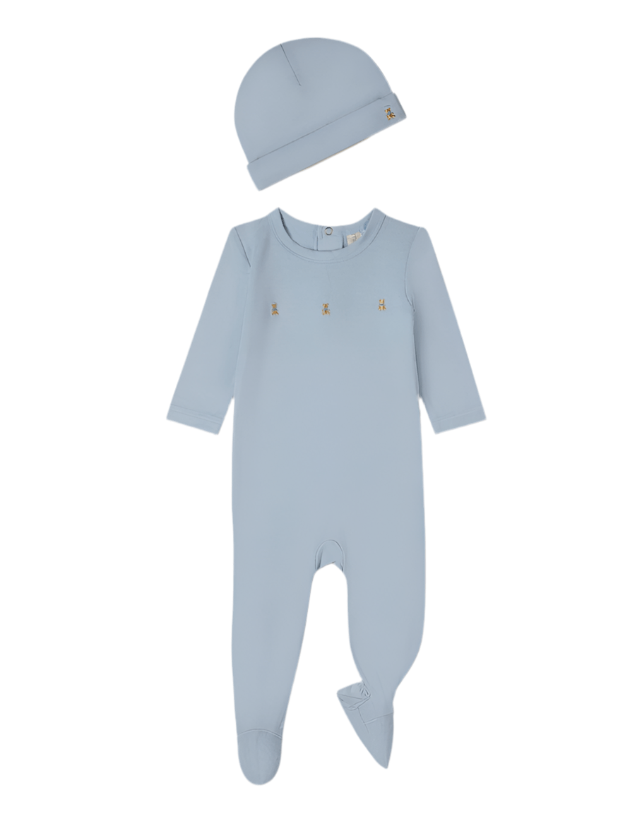 MiniMoí Three Little Bears Footie & Beanie - Baby Blue - Blissful Bundlz