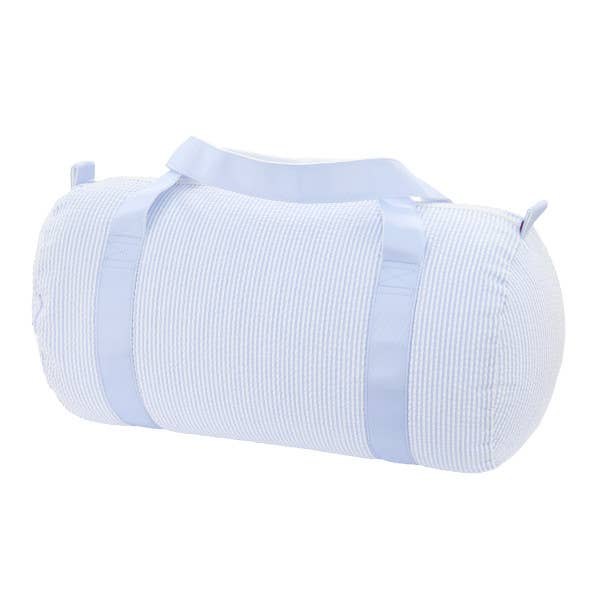 Mint - Baby Blue Seersucker Medium Duffle Bag - Duffle Bag