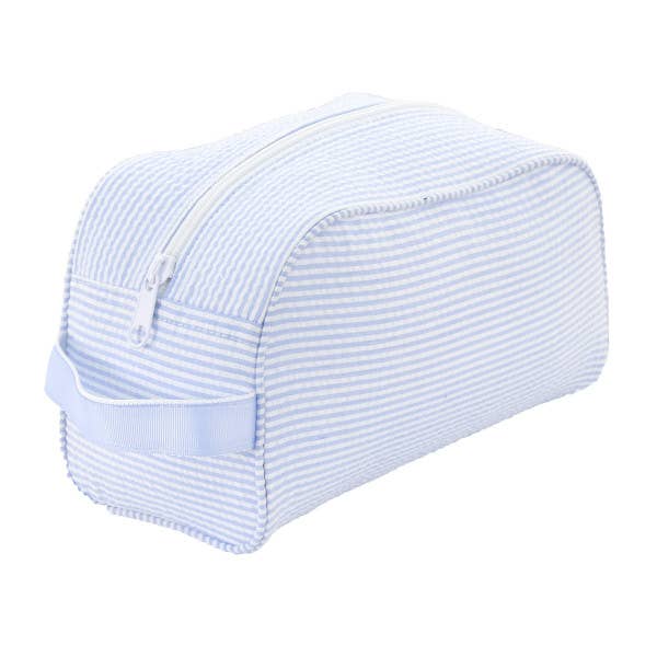Mint - Baby Blue Seersucker Traveler Bag - Toiletry Bag