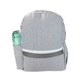 Mint - Grey Seersucker Medium Backpack w/ Pocket | Mint - Blissful Bundlz