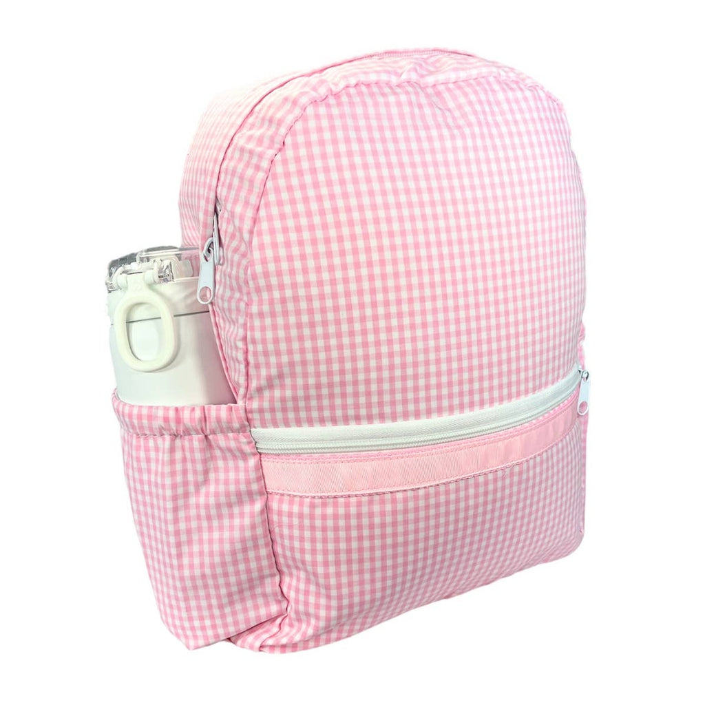 Mint - Pink Gingham Medium Backpack w/ Pocket | Mint - Blissful Bundlz