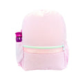 Mint - Pink Seersucker Medium Backpack w/ Pocket | Mint - Blissful Bundlz