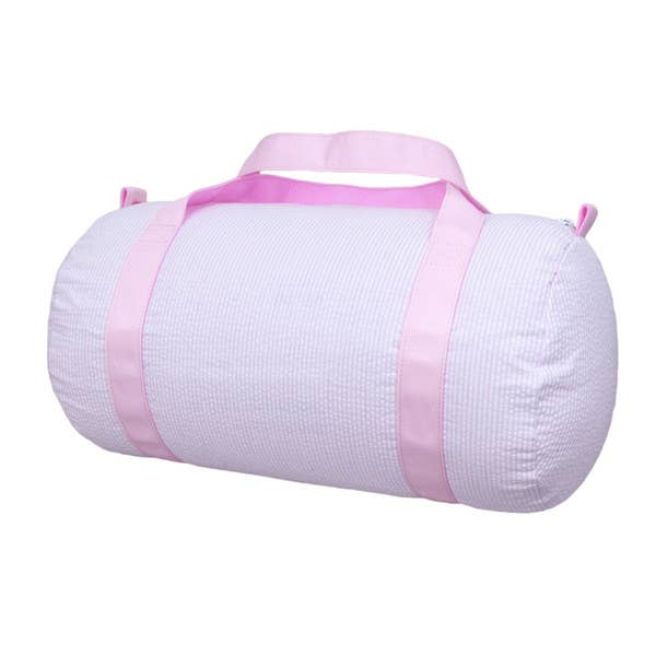 Mint - Pink Seersucker Medium Duffle Bag - Duffle Bag