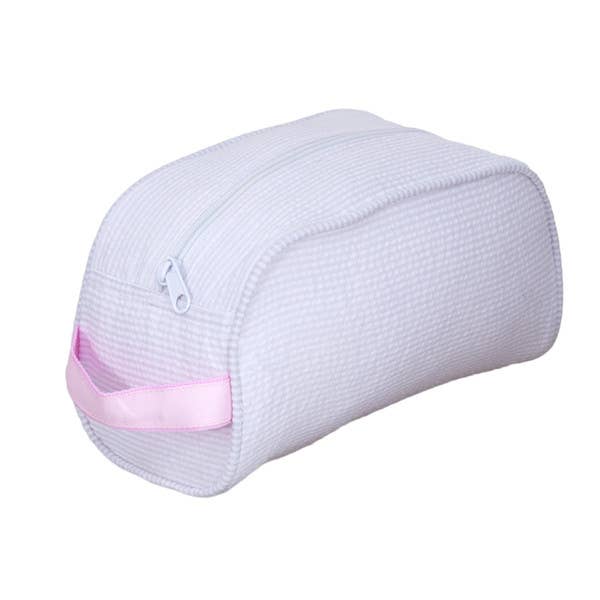 Mint - Pink Seersucker Traveler Bag - Toiletry Bag