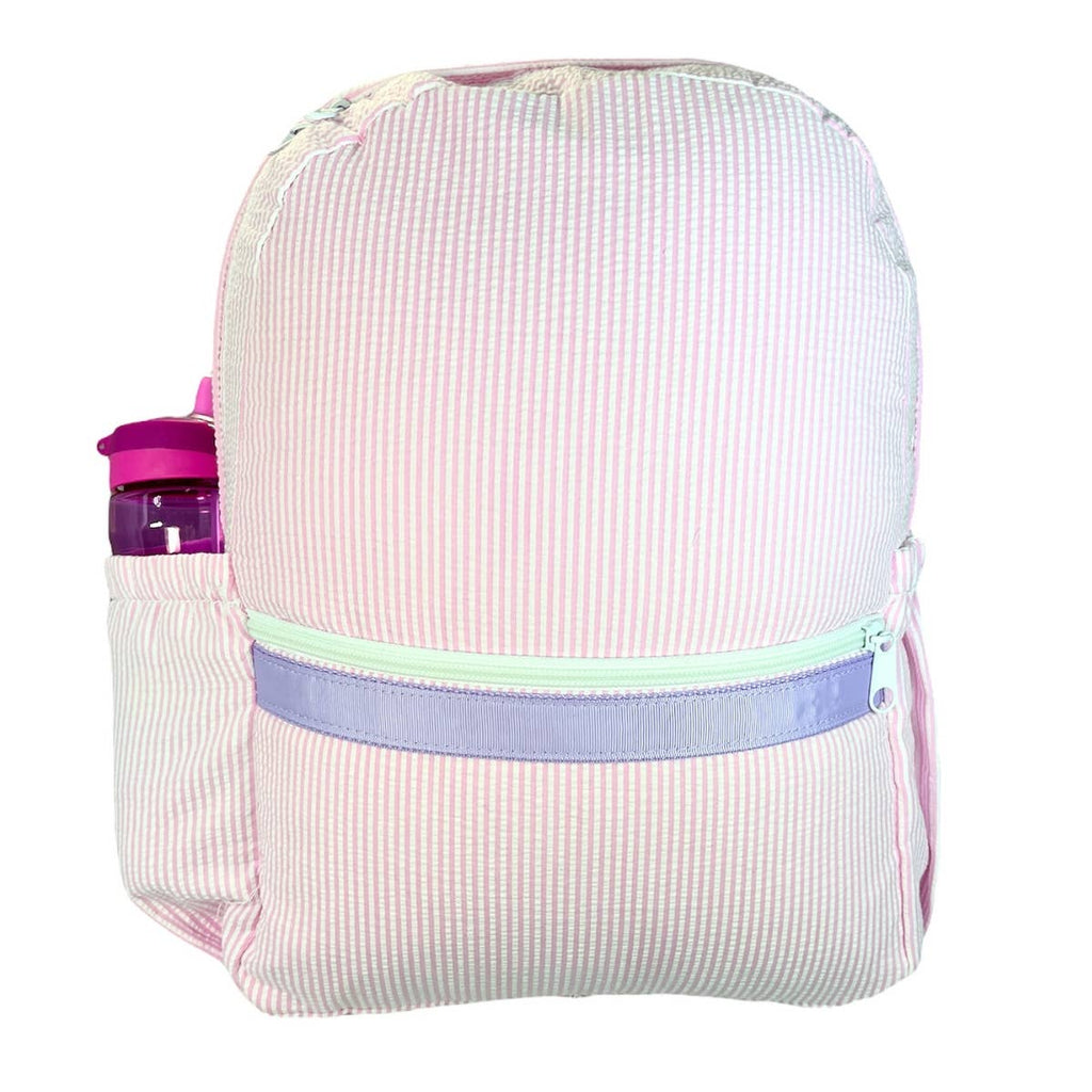 Mint - Princess Seersucker Medium Backpack w/ Pocket | Mint - Blissful Bundlz