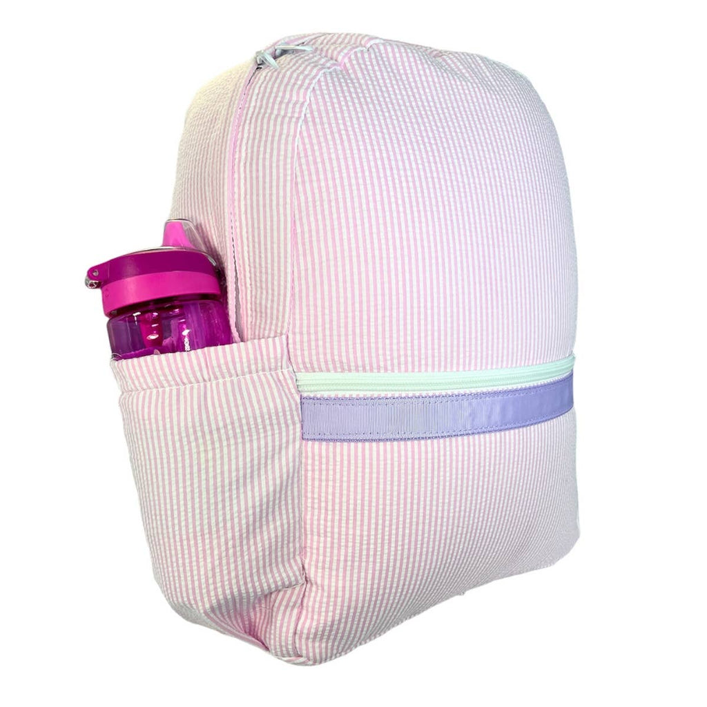 Mint - Princess Seersucker Medium Backpack w/ Pocket | Mint - Blissful Bundlz