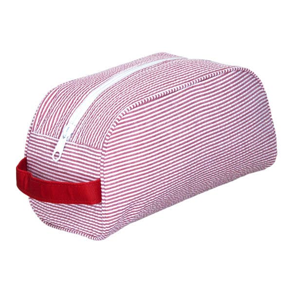 Mint - Red Seersucker Traveler Bag - Toiletry Bag
