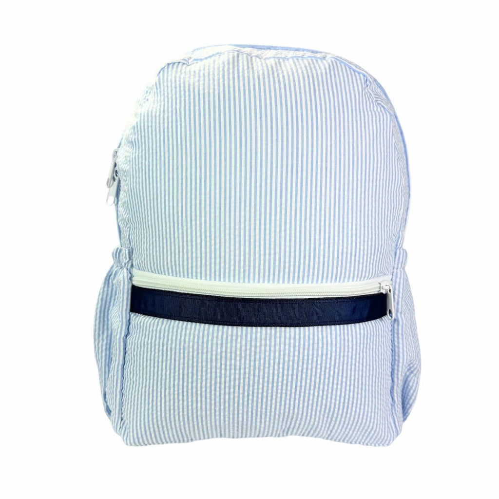 Mint - Skipper Seersucker Medium Backpack w/ Pocket | Mint - Blissful Bundlz