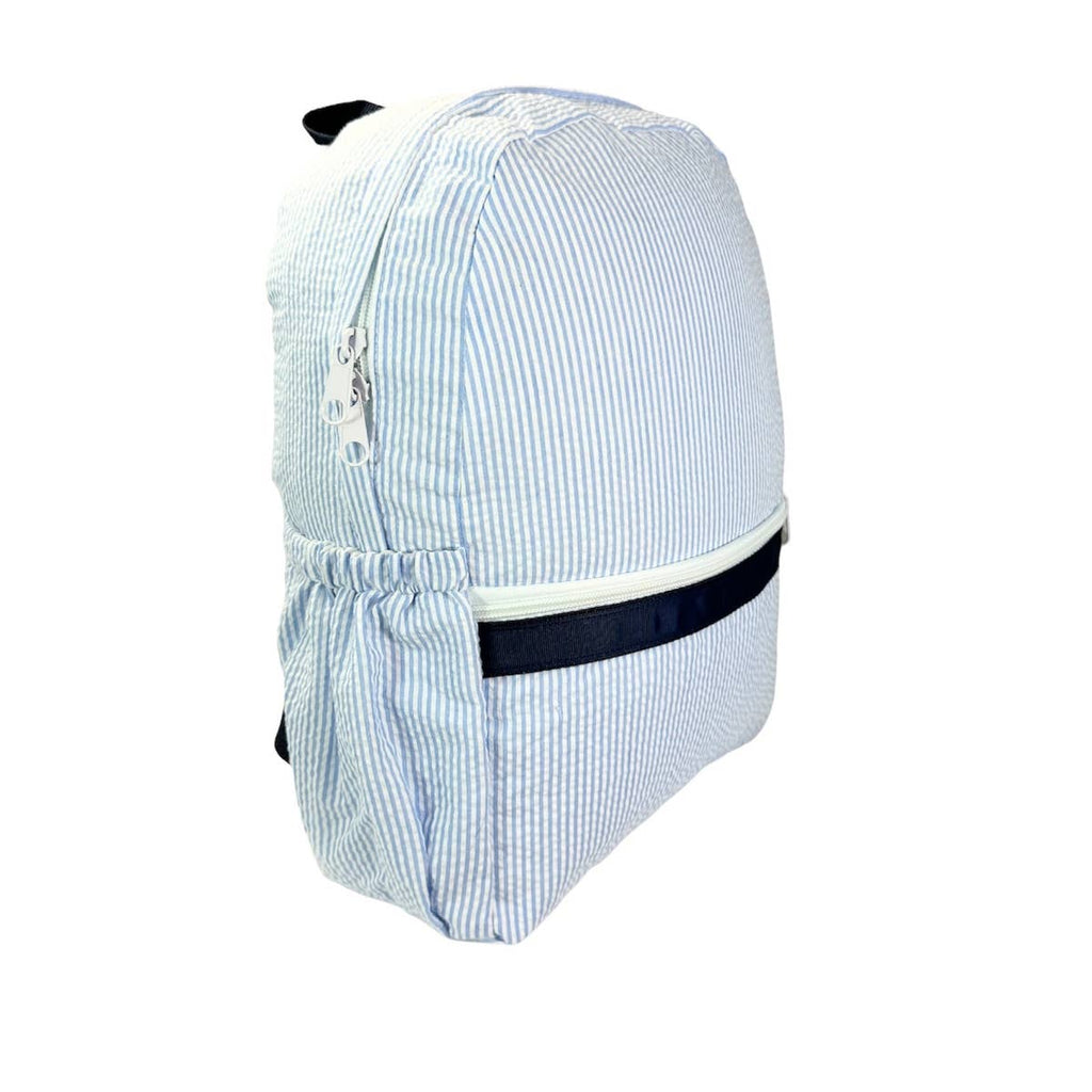 Mint - Skipper Seersucker Medium Backpack w/ Pocket | Mint - Blissful Bundlz