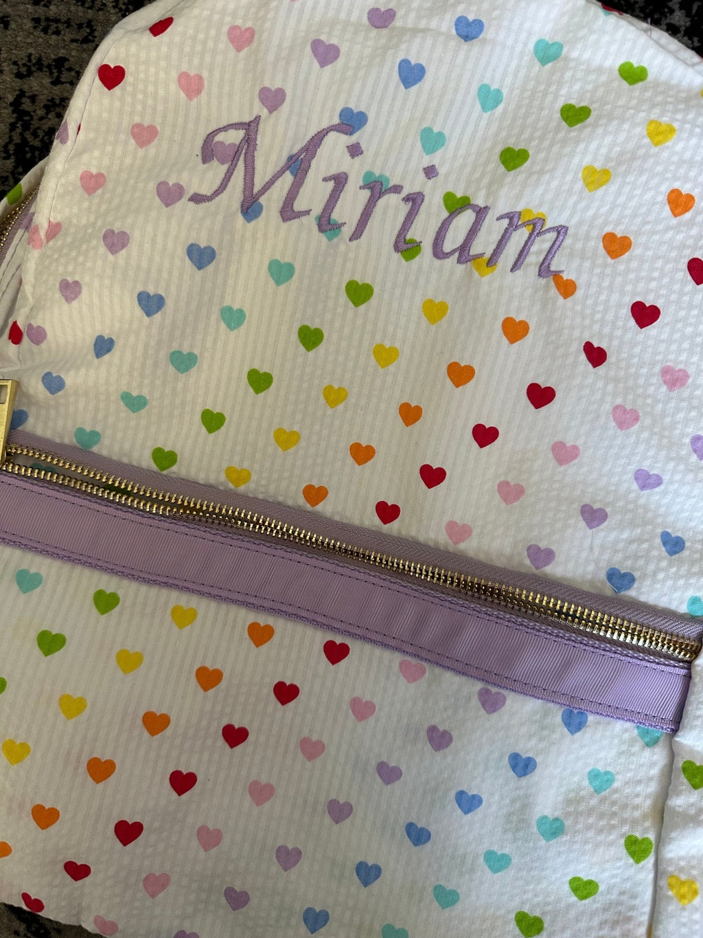 Mint - Tiny Hearts Medium Backpack w/ Pocket - Backpack