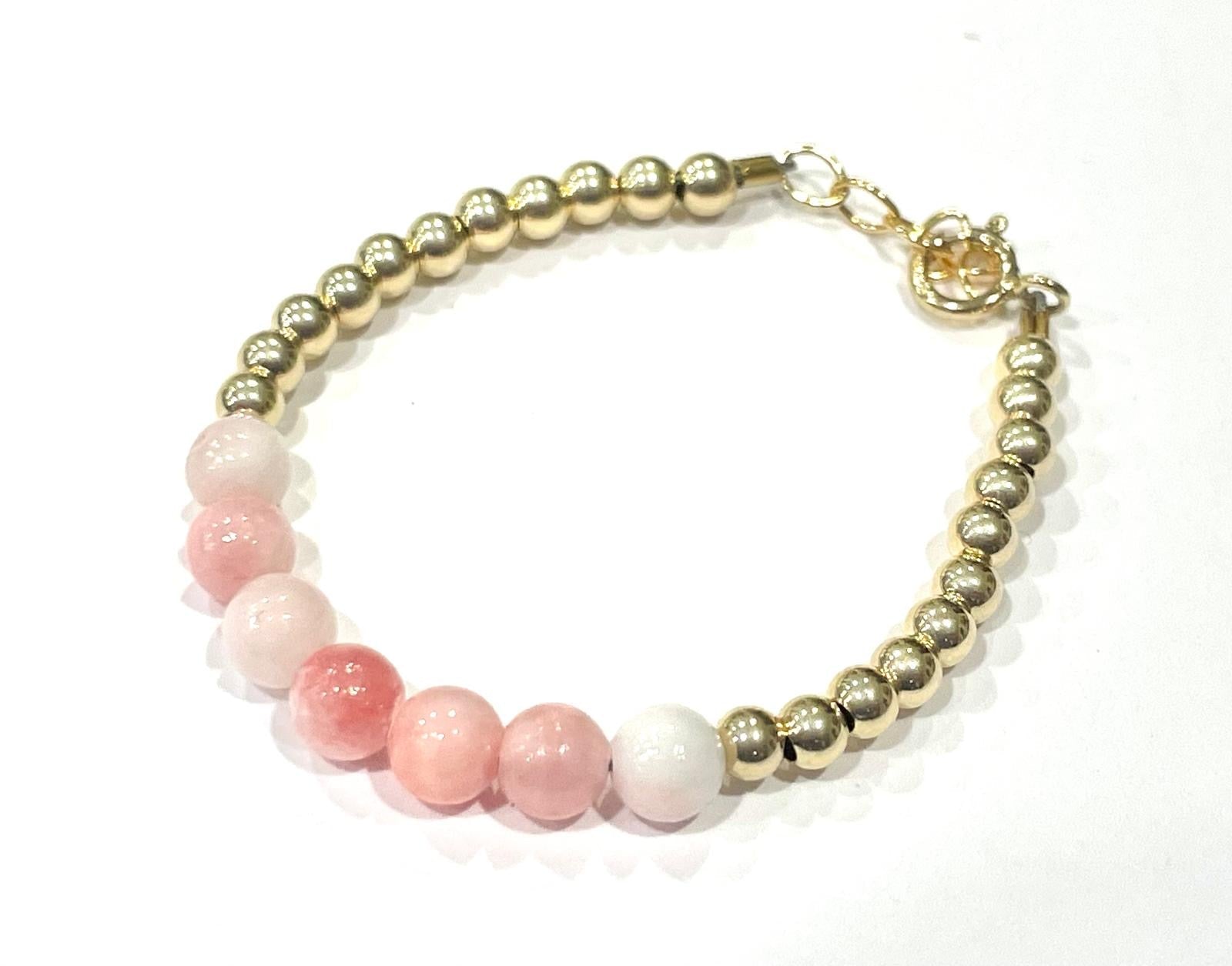 My Little Jewel Gold & Pink Marble Baby Bracelet - Blissful Bundlz