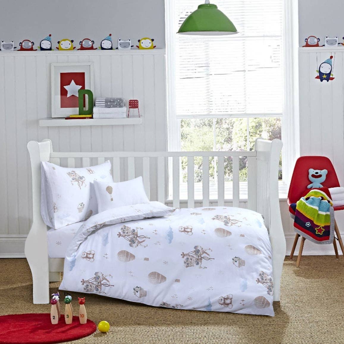 Petite Belle Bebe - Petite Belle Carousel Dreams Crib Set - Sky - Blissful Bundlz