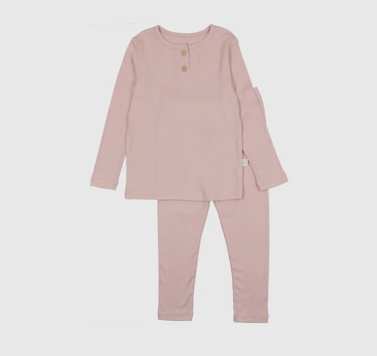 Pouf Baby Henley Pajamas - Blush Pink - Blissful Bundlz