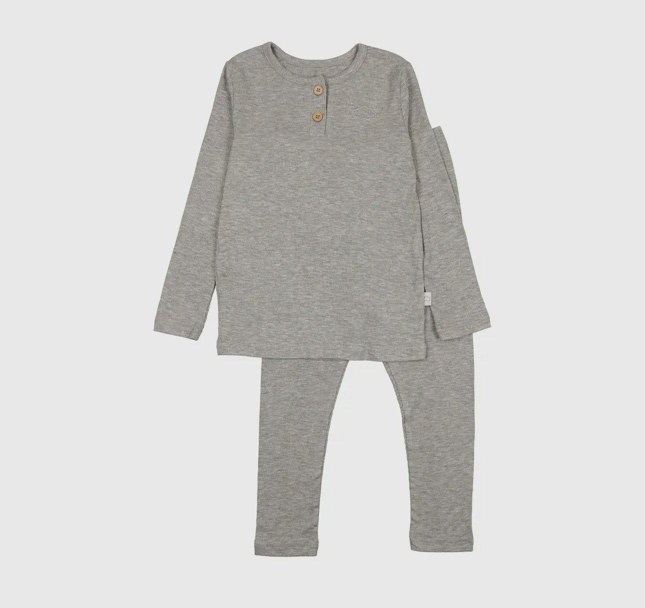 Pouf Baby Henley Pajamas - Grey - Blissful Bundlz