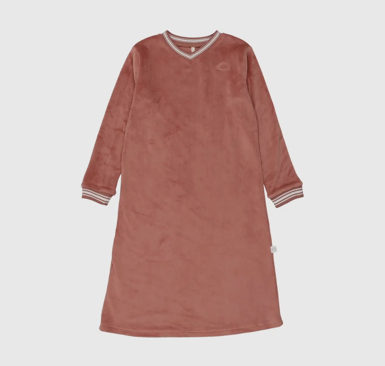 Pouf Baby Velour Varsity Nightgown - Dusty Rose - Blissful Bundlz