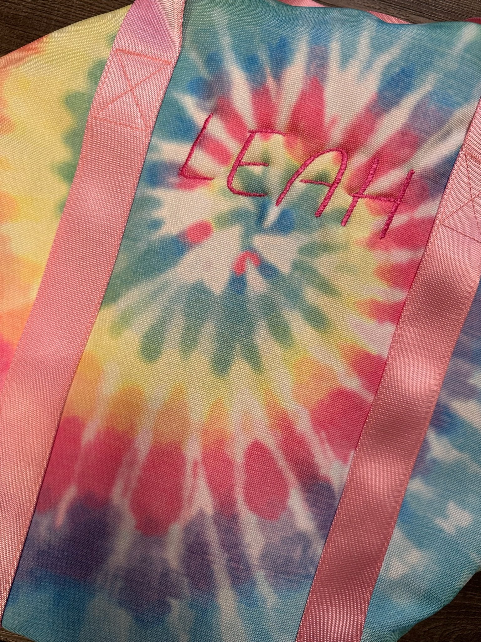 Top Trenz Pastel Delight Tie - Dye Canvas Duffel Bag - Duffle Bag