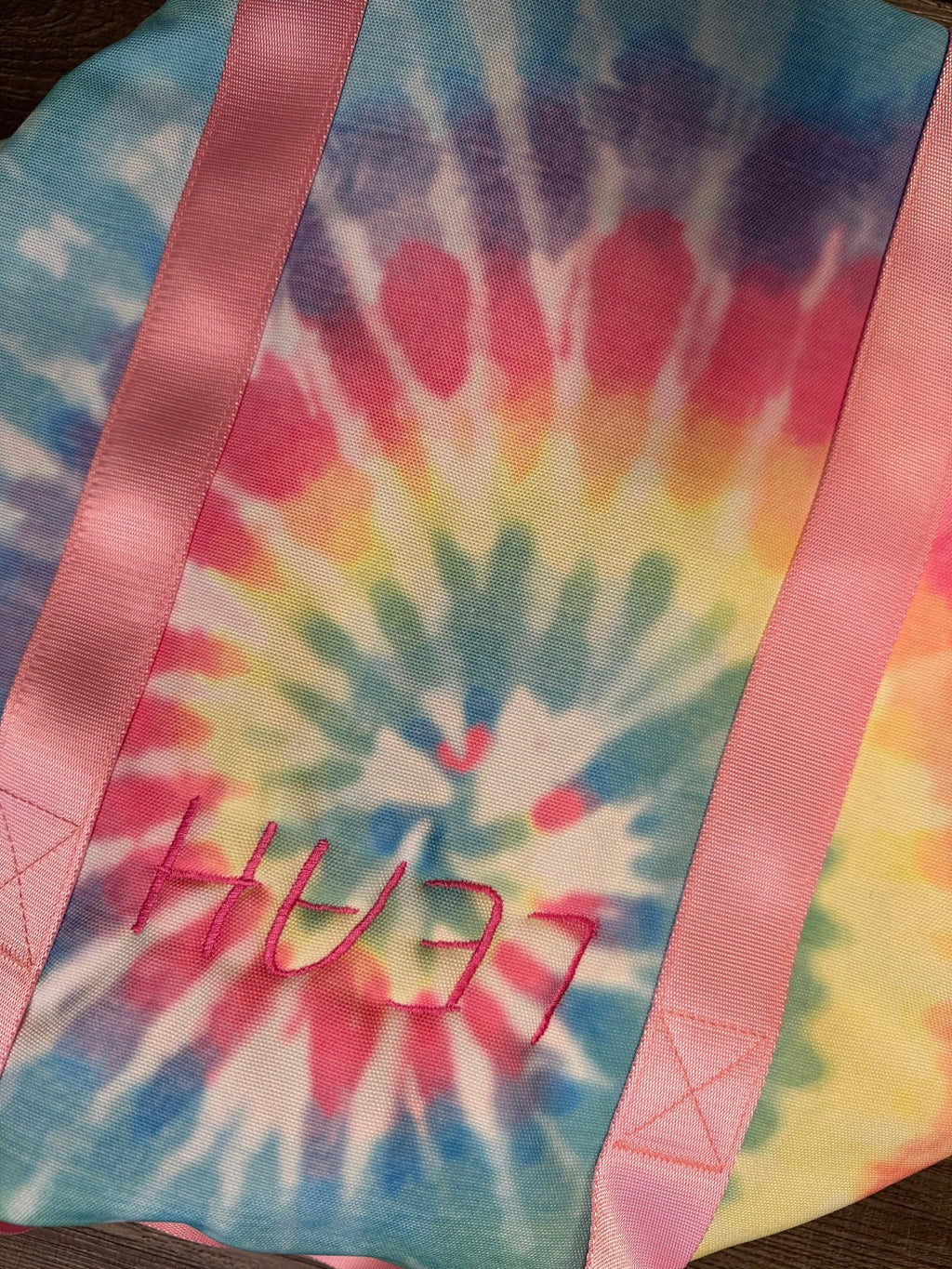 Top Trenz Pastel Delight Tie - Dye Canvas Duffel Bag - Duffle Bag
