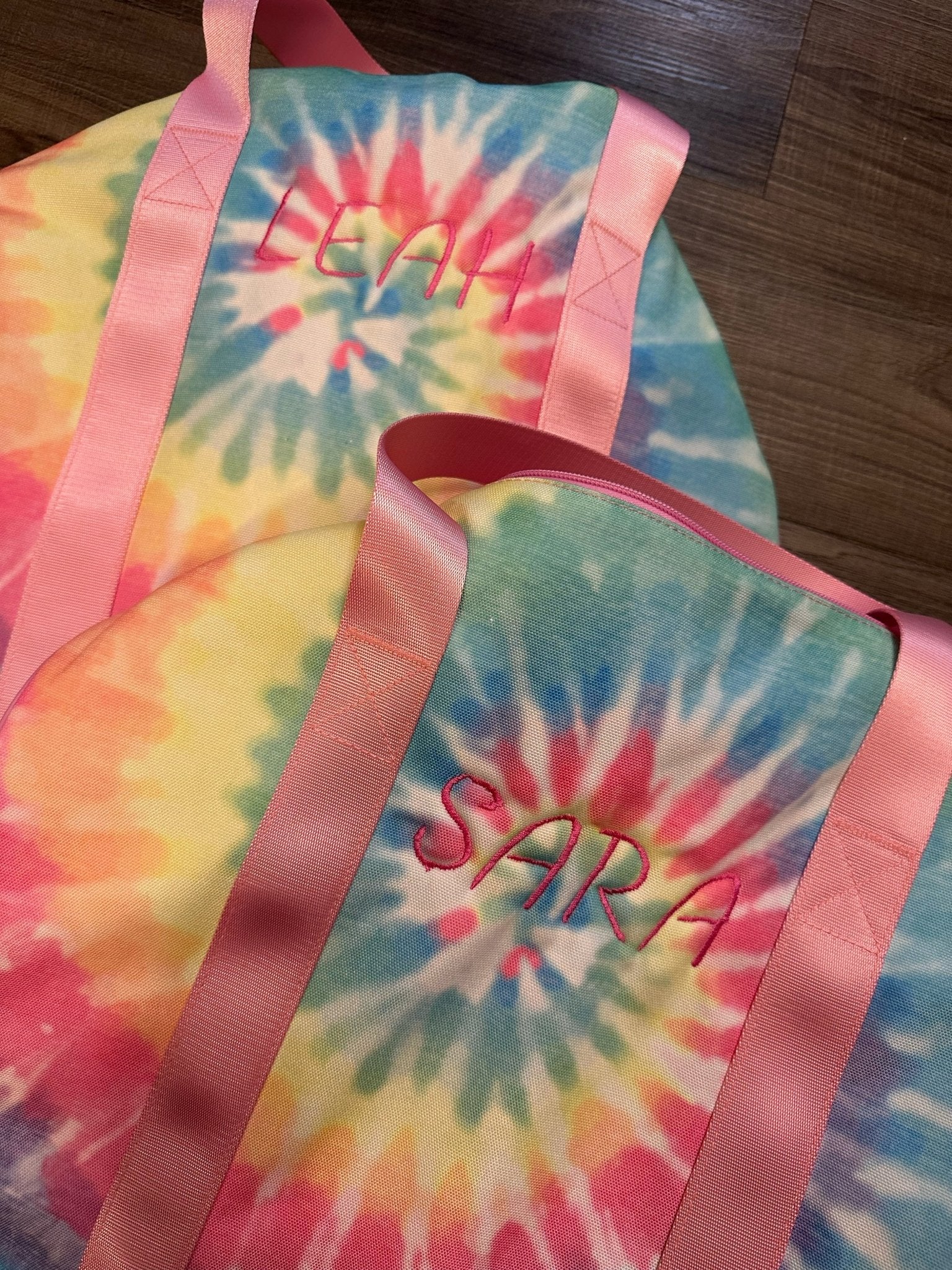 Top Trenz Pastel Delight Tie - Dye Canvas Duffel Bag - Duffle Bag