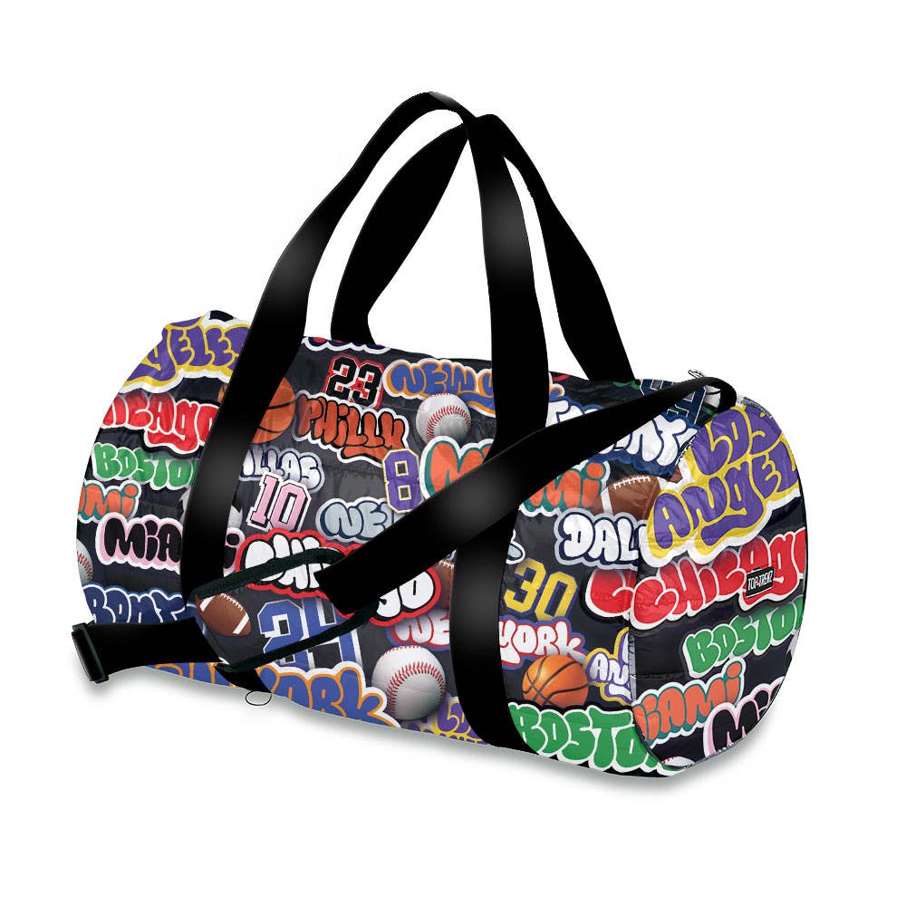 Top Trenz - Sports Nation Puffer Duffle Bag - Blissful Bundlz